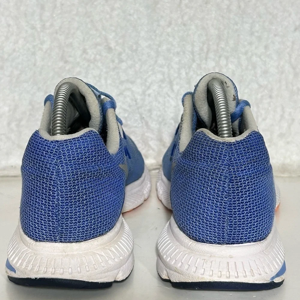 Nike Womens Zoom Winflo Blue/Silver Knit Running Athletic Sneakers Shoes SZ 7